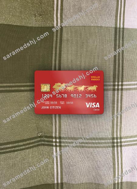 USA Wells Fargo bank visa debit card photolook front